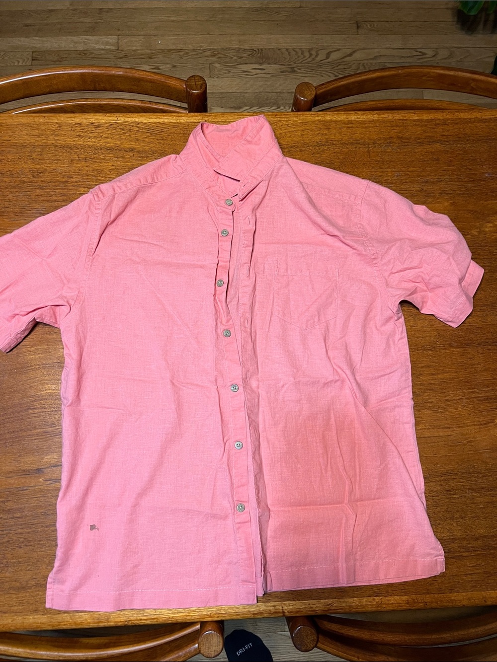 Cubavera Salmon Pink Short-Sleeve Button-Down Shirt